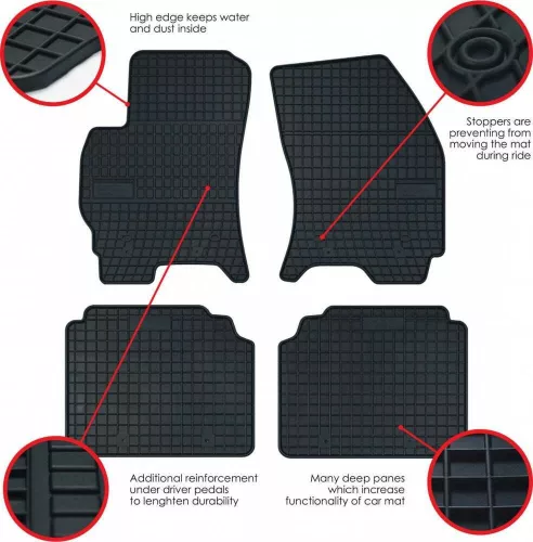 Hyundai i10 (I) (2008-2013) Set covorașe din cauciuc Frogum