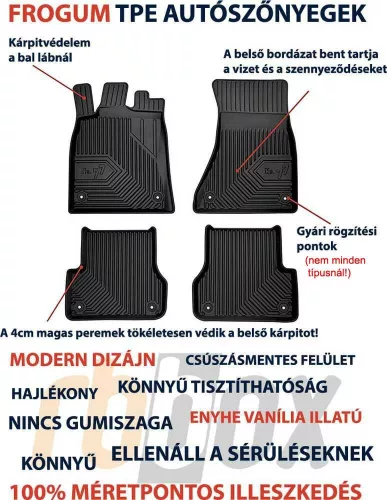 Toyota RAV4 Hybrid ( 2013-2018 ) nr.77 Frogum Set de covorașe din cauciuc Frogum