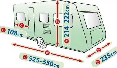 525-550 cm Husă premium pentru rulotă - rulotă 550ER