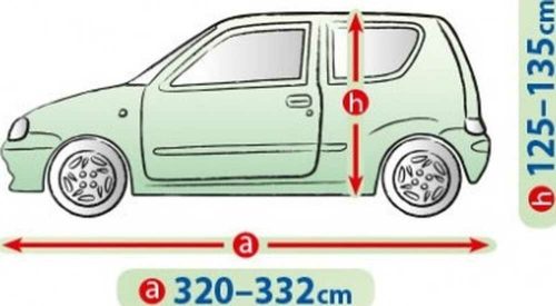 320-332 cm Prelată mobilă pentru garaj - S2 hatchback