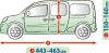 443-463 cm Acoperire mobilă pentru mașini de garaj - XL transportator de mărfuri mici