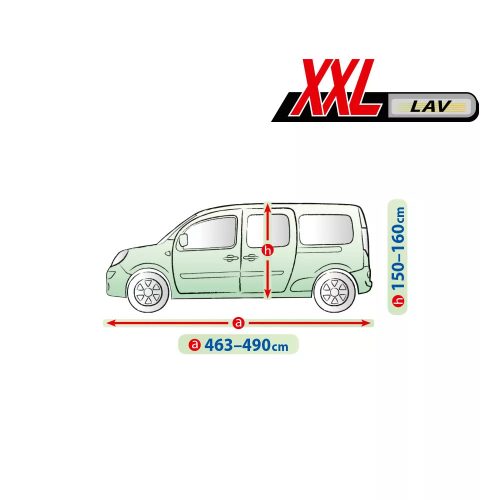463-490 cm Prelată pentru garaj mobil - XXL vehicul utilitar mic